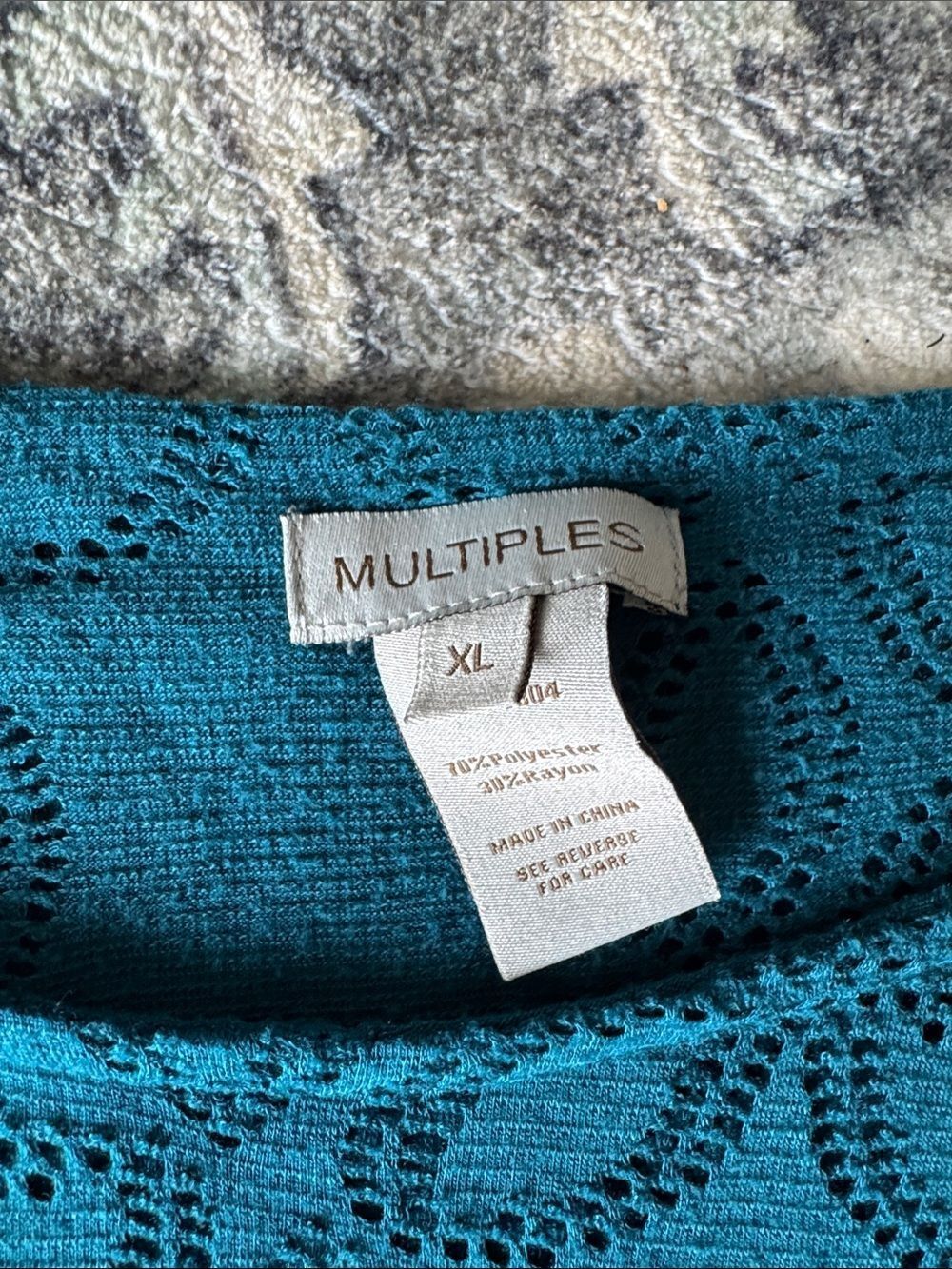 Multiples Lace-Texture 3/4 Sleeve Top - Picture 5 of 6